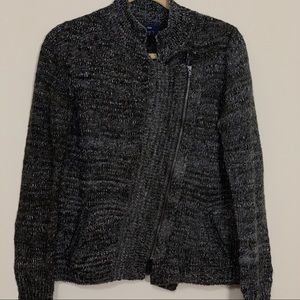 Gap moto-style sweater w/ asymmetrical zipper.